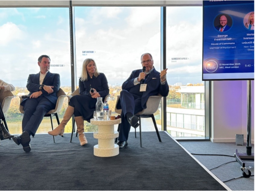 George Freeman MP, former UK Minister for Life Science speaks during the Fireside Chat at Pharma Integrates 2025